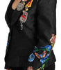 Dolce & Gabbana Black Brocade Crystal Blazer Jacket
