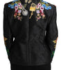 Dolce & Gabbana Black Brocade Crystal Blazer Jacket