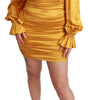 Dolce & Gabbana Yellow Silk Stretch Sheath Bodycon Mini Dress