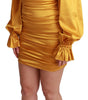 Dolce & Gabbana Yellow Silk Stretch Sheath Bodycon Mini Dress