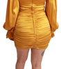 Dolce & Gabbana Yellow Silk Stretch Sheath Bodycon Mini Dress