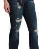 Dolce & Gabbana Blue Denim Cotton Stretch Flared Jeans