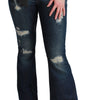 Dolce & Gabbana Blue Denim Cotton Stretch Flared Jeans