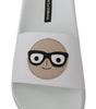 Dolce & Gabbana White Leather #dgfamily Slides Shoes Sandals
