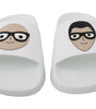 Dolce & Gabbana White Leather #dgfamily Slides Shoes Sandals