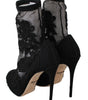 Dolce & Gabbana Embroidered Floral Stiletto Socks Booties