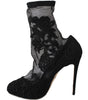 Dolce & Gabbana Embroidered Floral Stiletto Socks Booties
