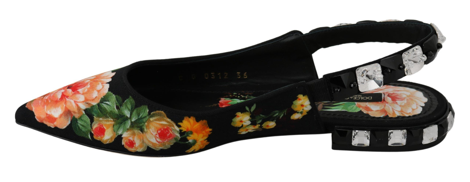 Dolce & Gabbana Élégantes ballerines fleuries ornées de cristaux
