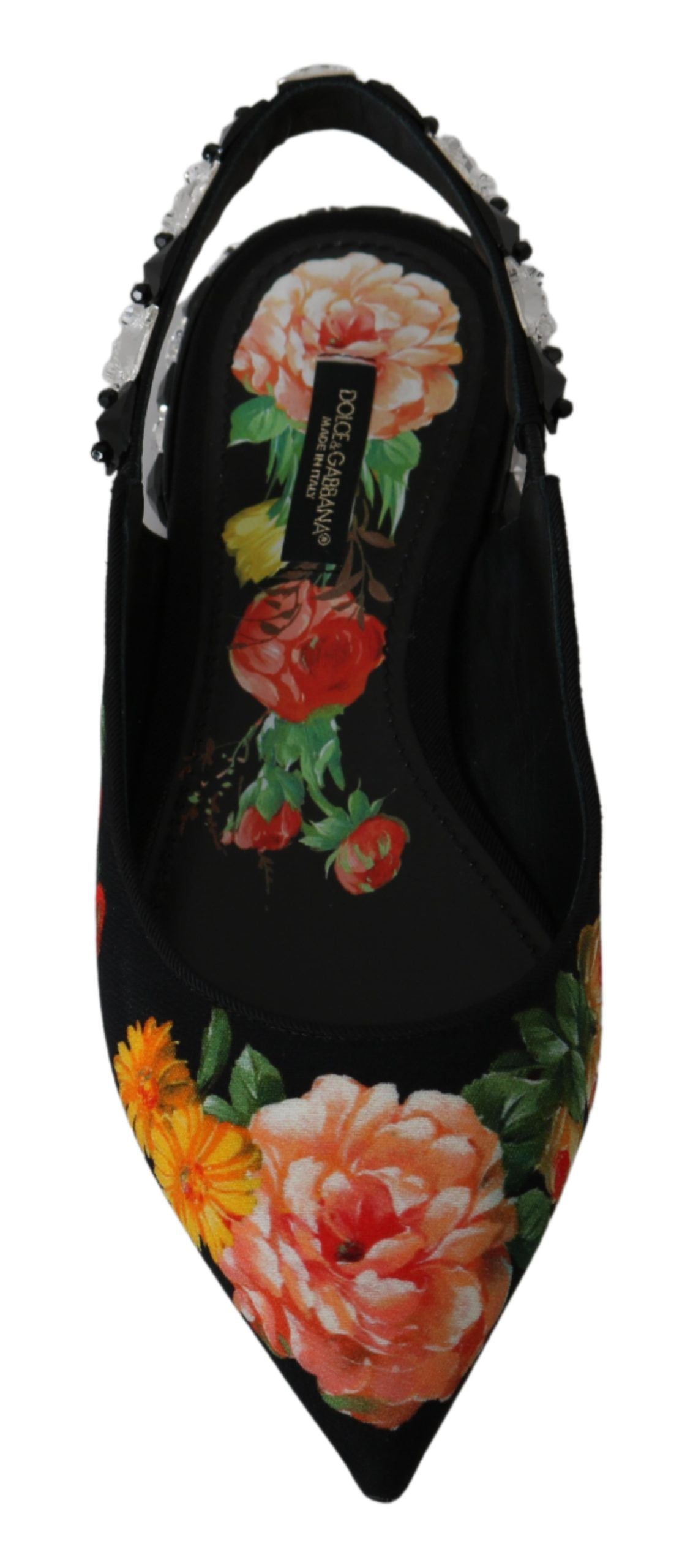 Dolce & Gabbana Élégantes ballerines fleuries ornées de cristaux