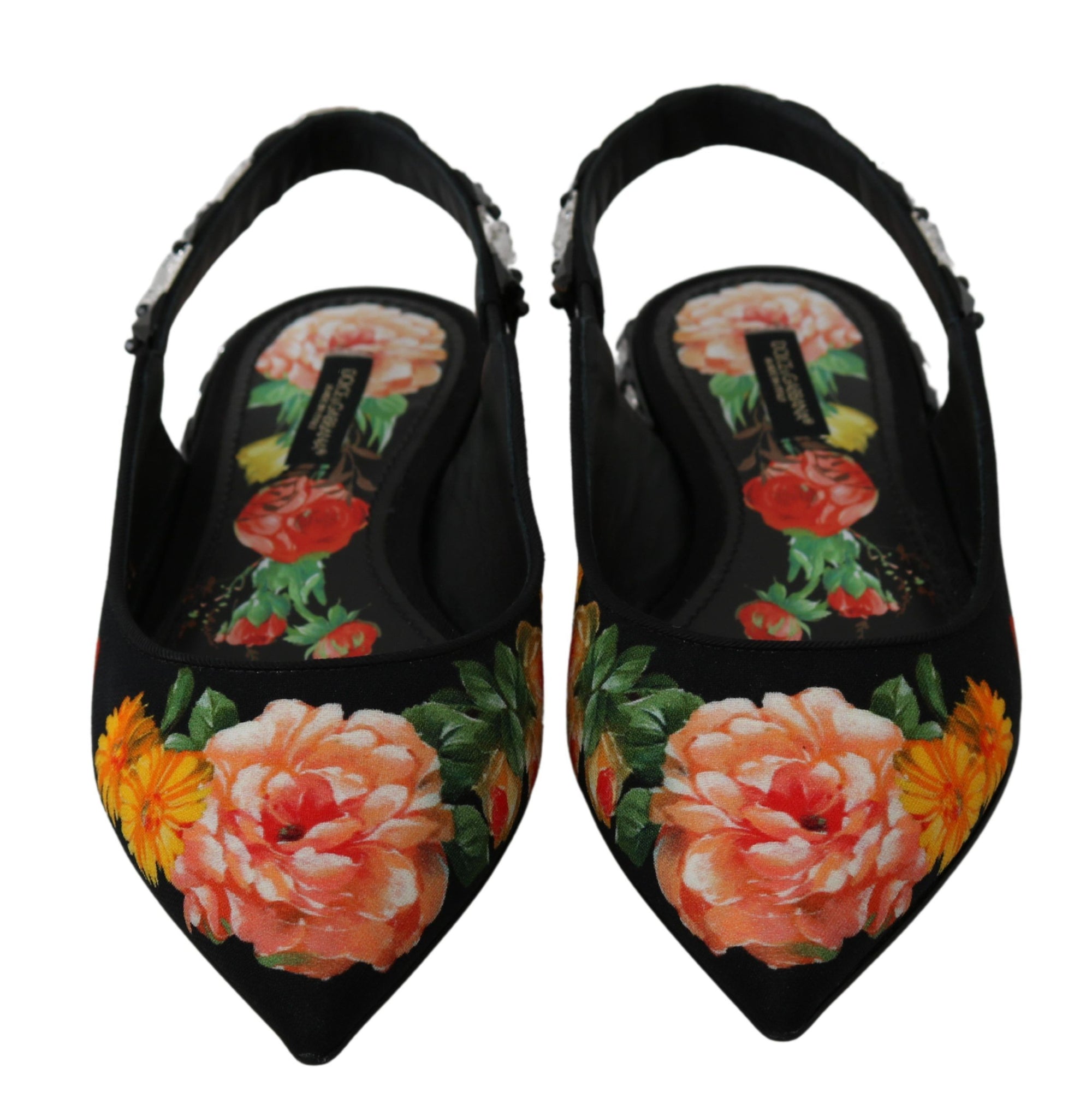 Dolce & Gabbana Élégantes ballerines fleuries ornées de cristaux