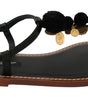 Dolce &amp; Gabbana Pom Pom Flip Flop Ankle Strap Flats