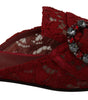 Dolce &amp; Gabbana Radiant Red Slide Flats with Crystal Embellishments