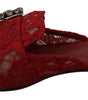 Dolce &amp; Gabbana Radiant Red Slide Flats with Crystal Embellishments