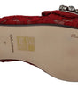 Dolce &amp; Gabbana Radiant Red Slide Flats with Crystal Embellishments