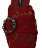 Dolce &amp; Gabbana Radiant Red Slide Flats with Crystal Embellishments
