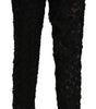 Dolce & Gabbana Black Lace Straight Cropped High Waist Pants