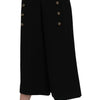 Dolce & Gabbana Black High Waist Wide Leg Cropped Pants