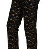Dolce & Gabbana Black Gold Brocade High Waist Pants