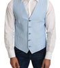 Dolce & Gabbana Blue Viscose Stretch Formal Coat Vest
