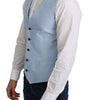 Dolce & Gabbana Blue Viscose Stretch Formal Coat Vest