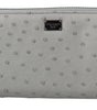 Dolce & Gabbana White Ostrich Leather Continental Mens Clutch Wallet