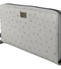 Dolce & Gabbana White Ostrich Leather Continental Mens Clutch Wallet