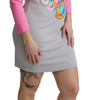 Chic Gray Cotton Blend Moschino Sweater Dress