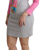 Chic Gray Cotton Blend Moschino Sweater Dress
