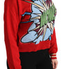 Dolce & Gabbana Red Knitted Cashmere Cartoon Top Sweater
