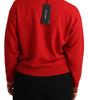 Dolce & Gabbana Red Knitted Cashmere Cartoon Top Sweater