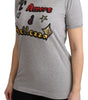 Dolce & Gabbana Gray Cotton Amore e Bellezza Top T-shirt