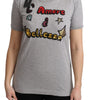Dolce & Gabbana Gray Cotton Amore e Bellezza Top T-shirt