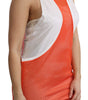 Dsquared² Orange White Crewneck Sleeveless Tank T-shirt Dress Top