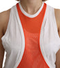 Dsquared² Orange White Crewneck Sleeveless Tank T-shirt Dress Top