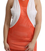 Dsquared² Orange White Crewneck Sleeveless Tank T-shirt Dress Top