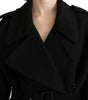 Dolce & Gabbana Virgin Wool Black Blazer Trenchcoat Jacket