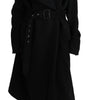 Dolce & Gabbana Virgin Wool Black Blazer Trenchcoat Jacket