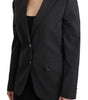 Dolce & Gabbana Gray Single Breasted Blazer Cotton Jacket