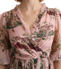 Dolce & Gabbana Pink Bengal Cat Print A-line Maxi Silk  Dress