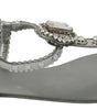 Dolce &amp; Gabbana Elegant Silver Flats with Crystal Embellishments