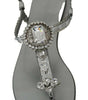 Dolce &amp; Gabbana Elegant Silver Flats with Crystal Embellishments