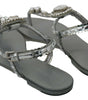 Dolce &amp; Gabbana Elegant Silver Flats with Crystal Embellishments