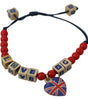 Dolce & Gabbana Elegant Blue Red Glass Cotton Blend Bracelet