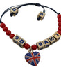 Dolce & Gabbana Elegant Blue Red Glass Cotton Blend Bracelet