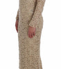 Dolce & Gabbana Beige Floral Lace Sheath Maxi Dress