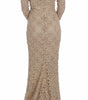 Dolce & Gabbana Beige Floral Lace Sheath Maxi Dress