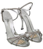 Dolce & Gabbana Silver Crystal Ankle Strap Sandals Shoes