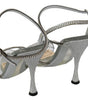 Dolce & Gabbana Silver Crystal Ankle Strap Sandals Shoes