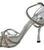 Dolce & Gabbana Silver Crystal Ankle Strap Sandals Shoes