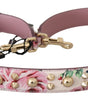 Dolce &amp; Gabbana Chic Floral Pink Leather Shoulder Strap
